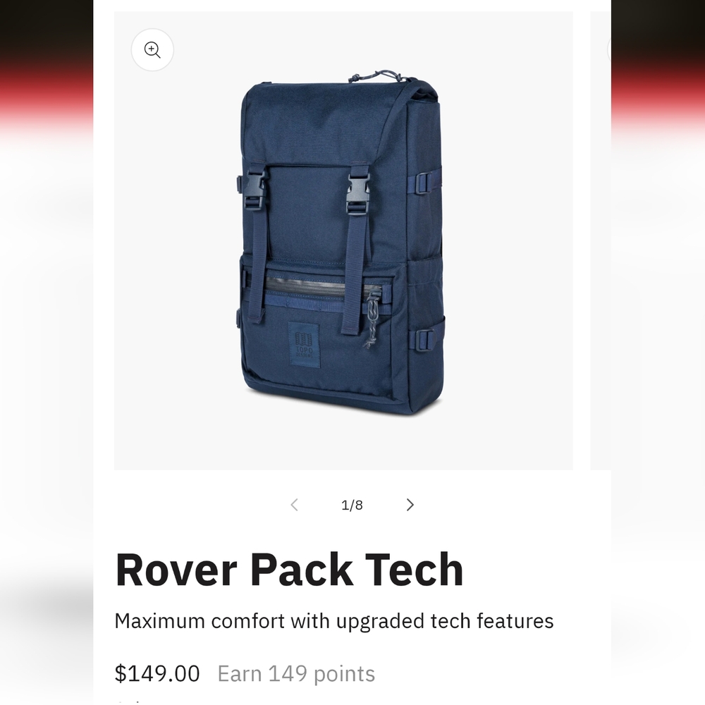 Topo Designs Rover Pack Tech Backpack - Navy